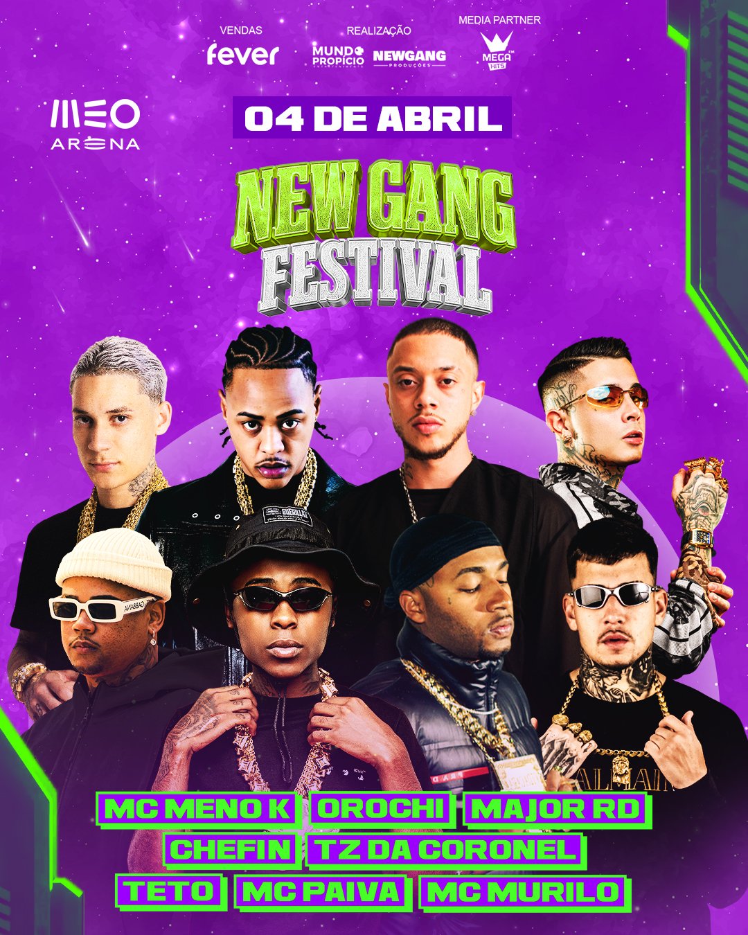 New Gang Festival fecha alinhamento com Teto, Chefin, TZ da Coronel, Major RD e MC Murilo
